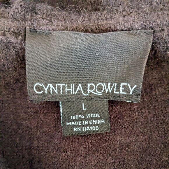 Cynthia Rowley Wool Cardigan Sweater L Brown Jacket Duster Ruffle Whimsigoth - Picture 7 of 8